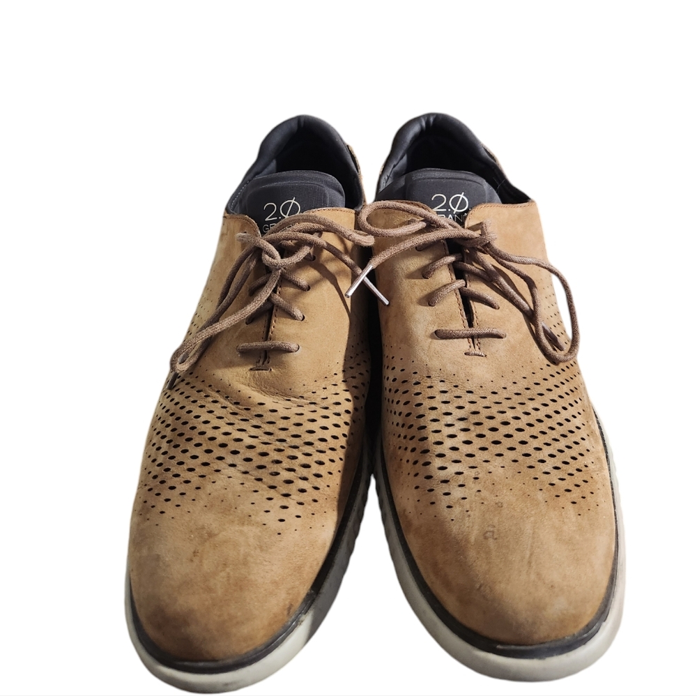 Cole Haan 2.0 Zerogrand Oxford Men's Shoes - Tan Perforated Suede, Size 13